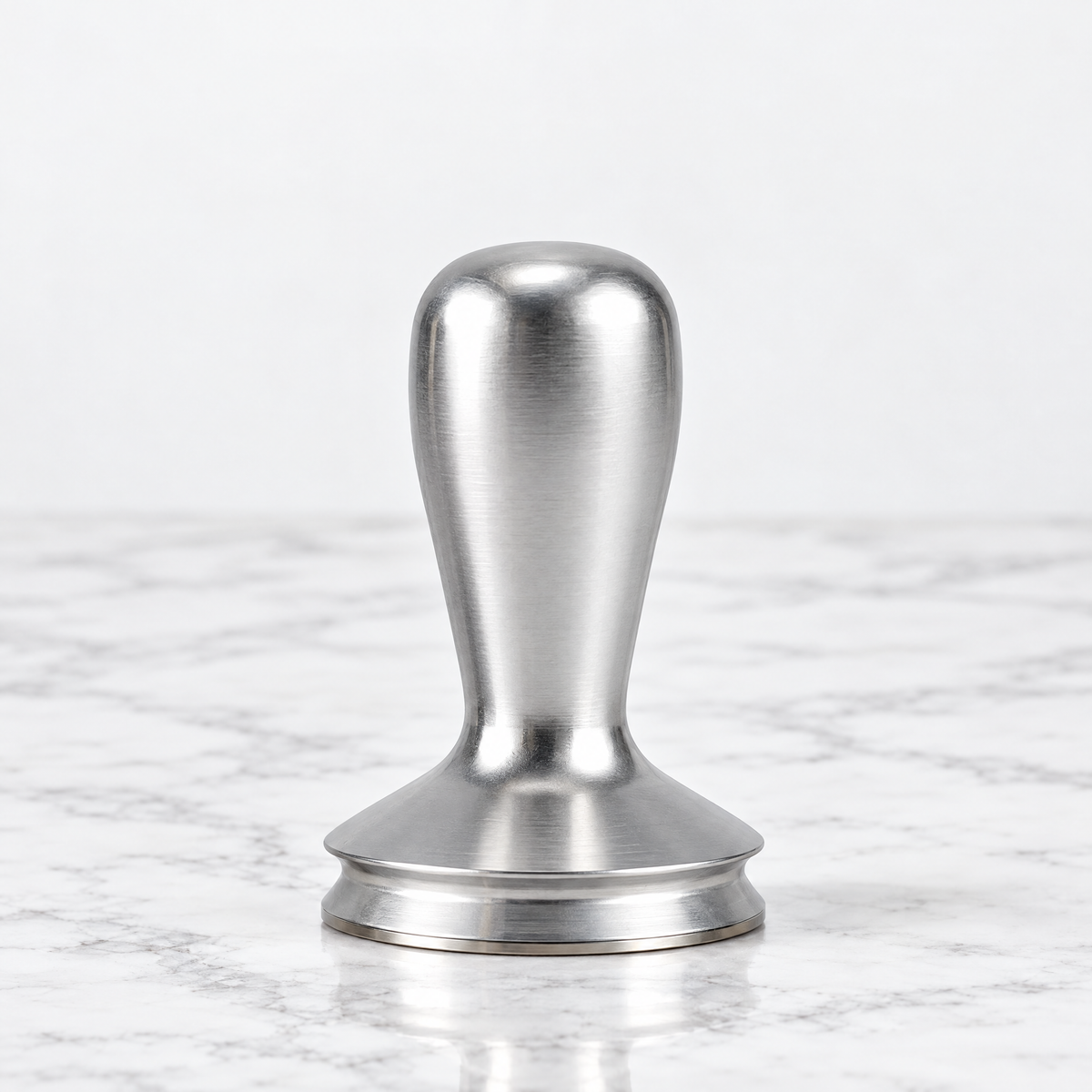 Silver 58mm stainless steel espresso coffee tamper