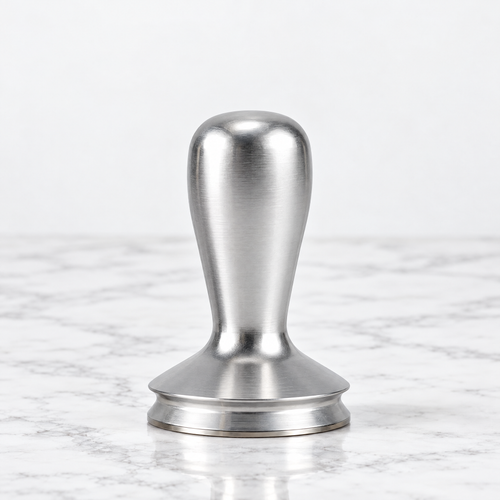 Silver 58mm stainless steel espresso coffee tamper