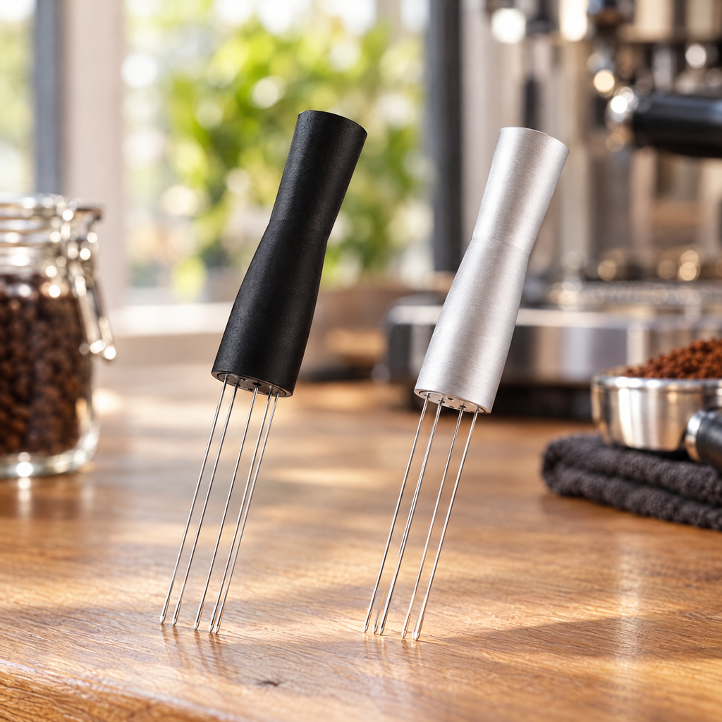 Black and silver espresso WDT distribution tools colour options