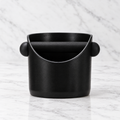 Black espresso knock box coffee grounds bin