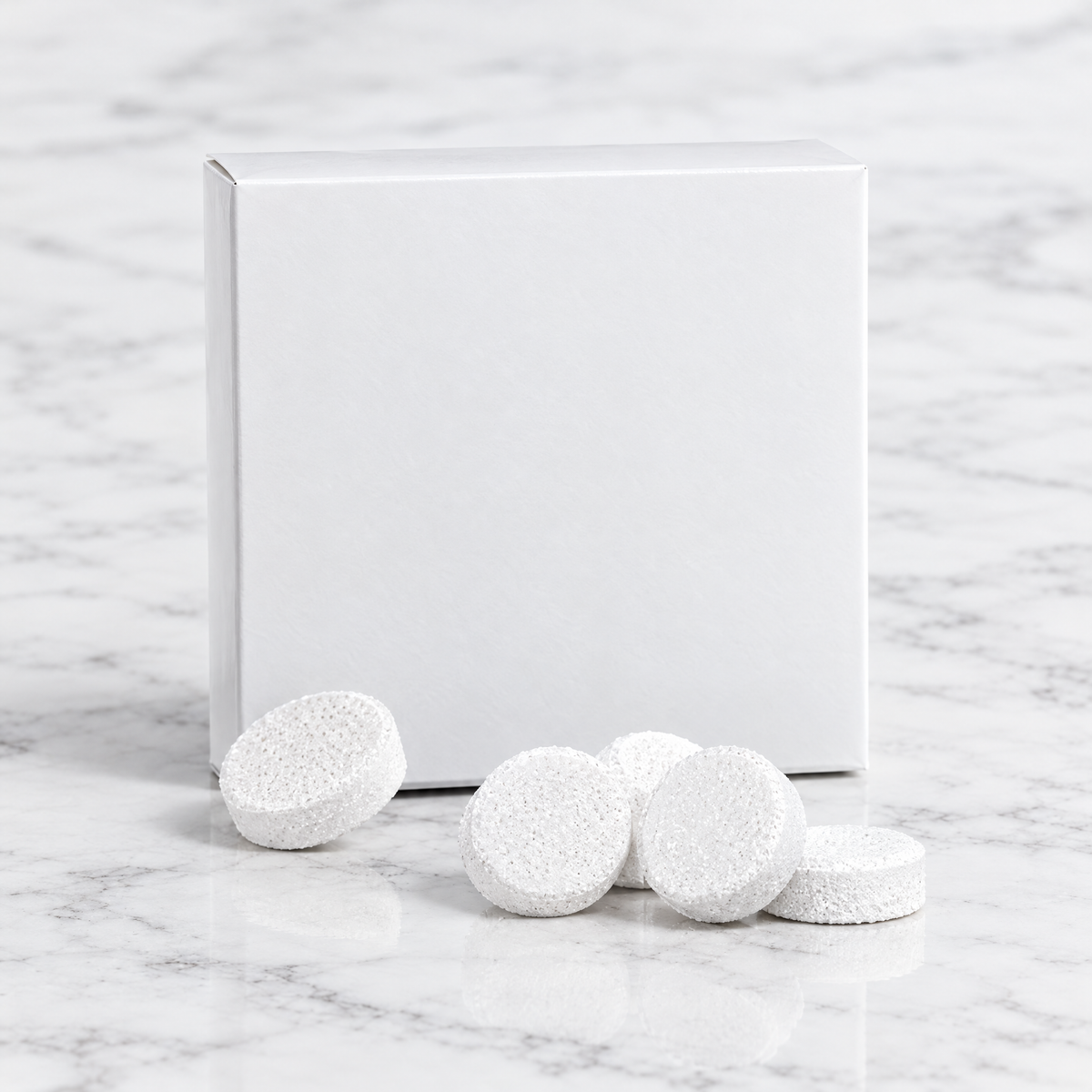 Coffee machine descaling tablets 12 pack with white tablets